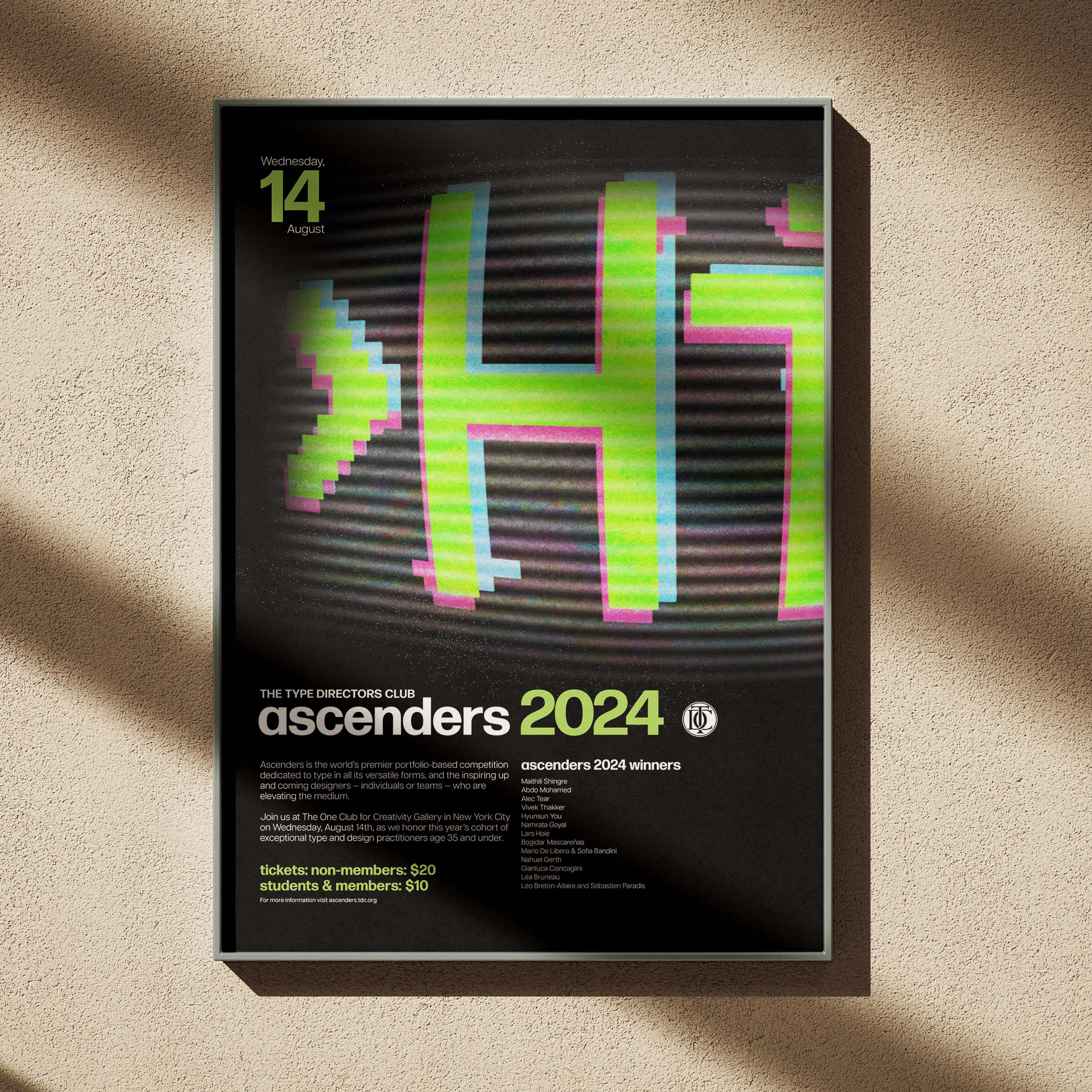 A Poster advertising the Ascenders competition by the Type Directors Club.