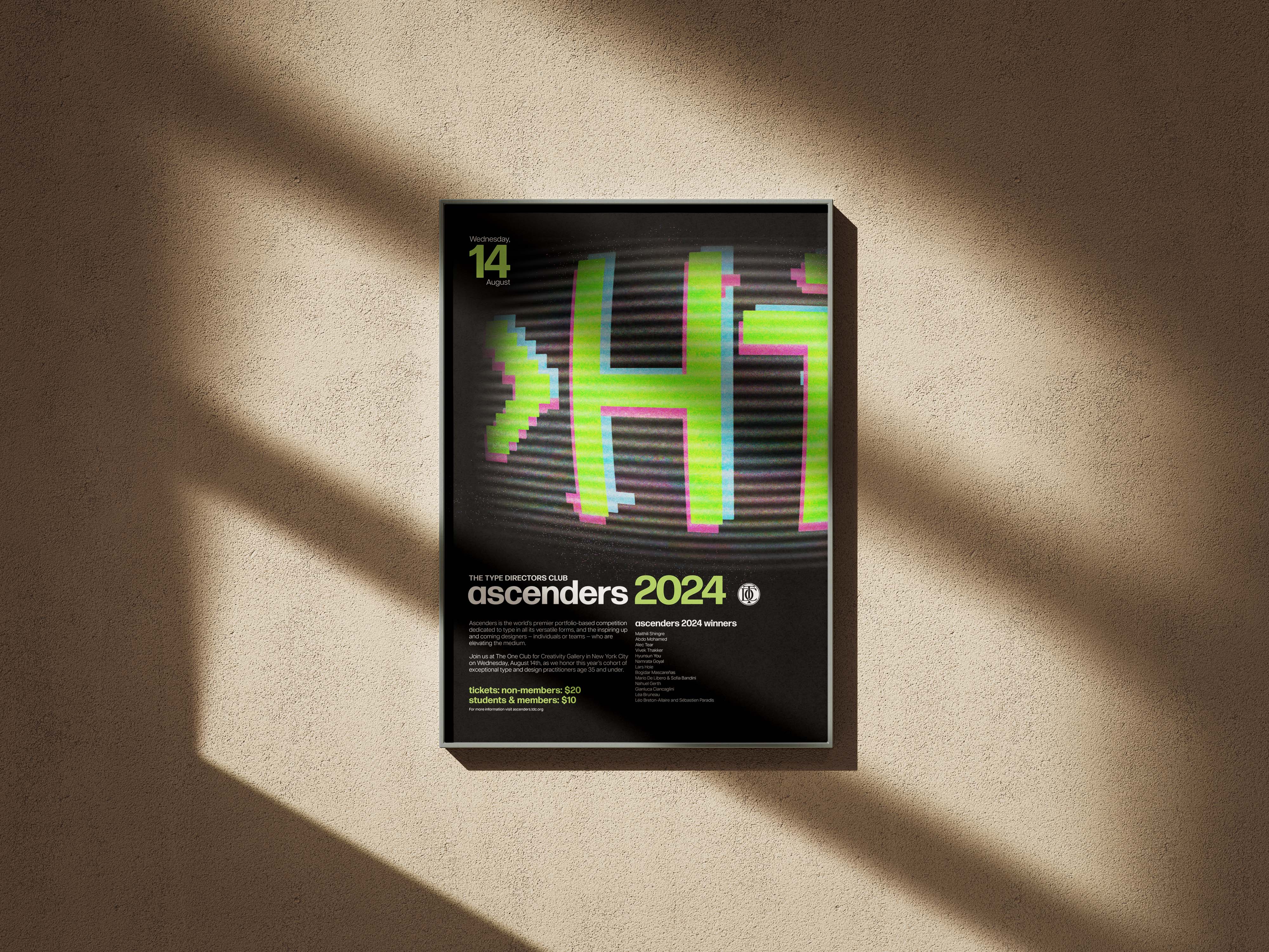 A Poster advertising the Ascenders competition by the Type Directors Club.