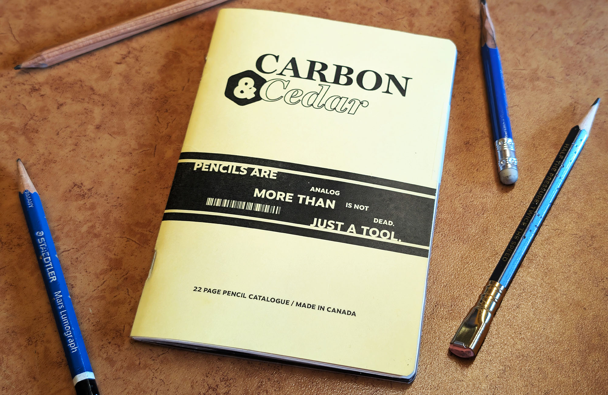 The cover of pencil catalogue Carbon & Cedar