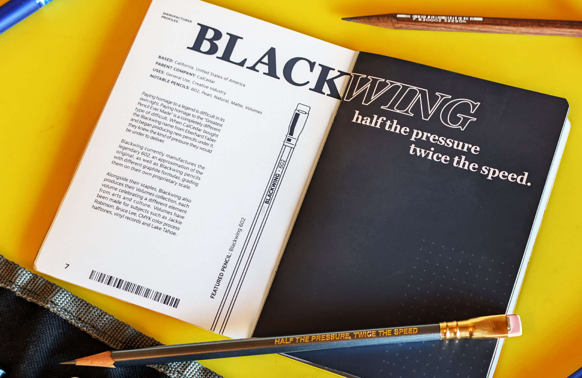 Mockup of the Carbon & Cedar Pencil Catalogue.